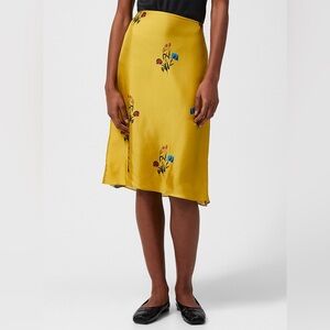 NWT- MARNI 100% silk Yellow Floral Skirt small